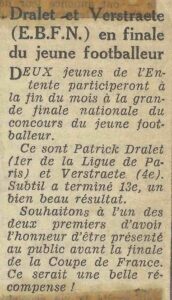 Patrick et Gérard en finale du concours du jeune footballeur.